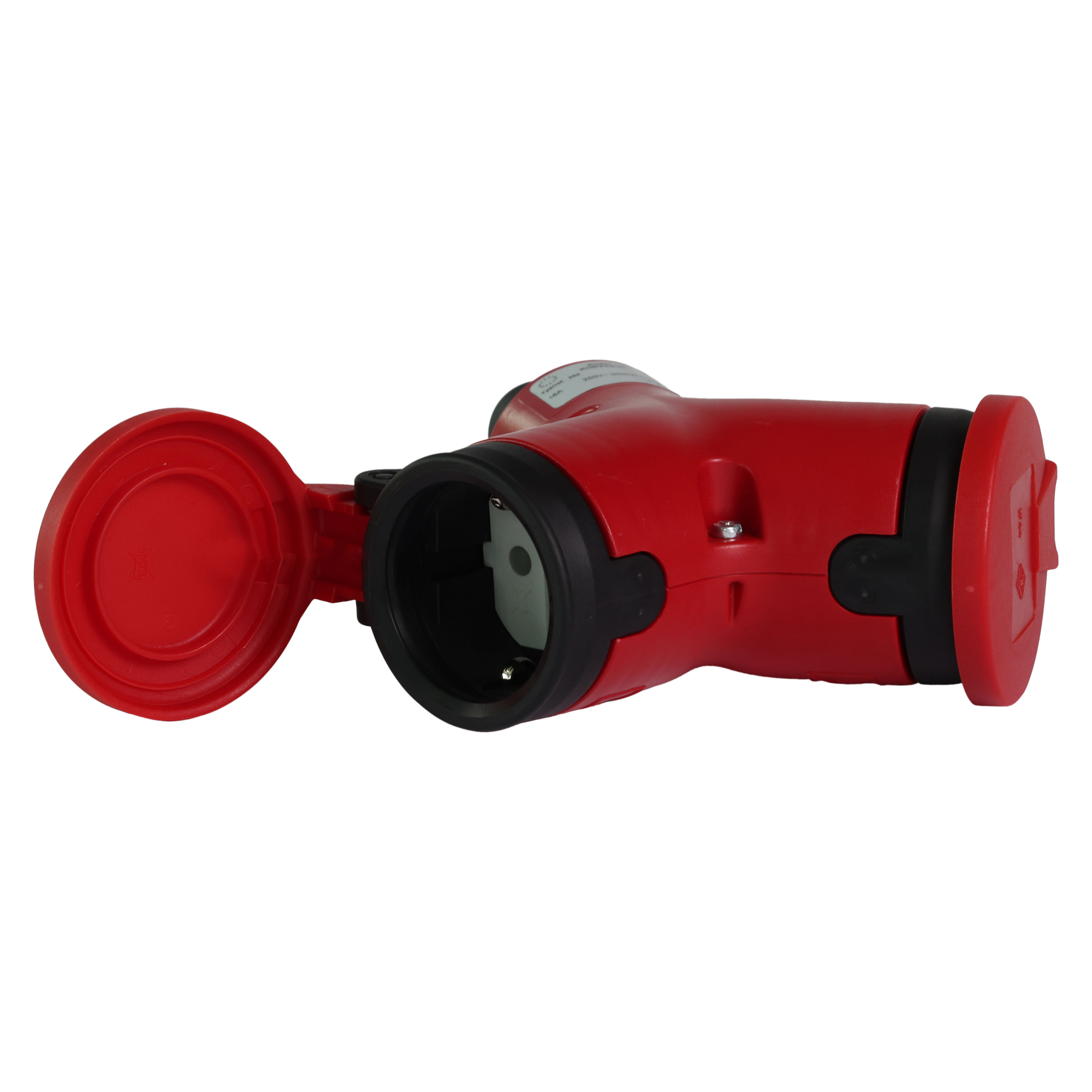 Verdeelblok 2-voudig type BA2 (2p.+randaarde 16A) - Rood