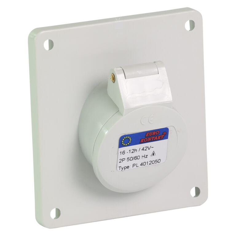 Eurokontakt® Inbouwcontactdoos 2p. 16A 42V klokstand 12h IP44