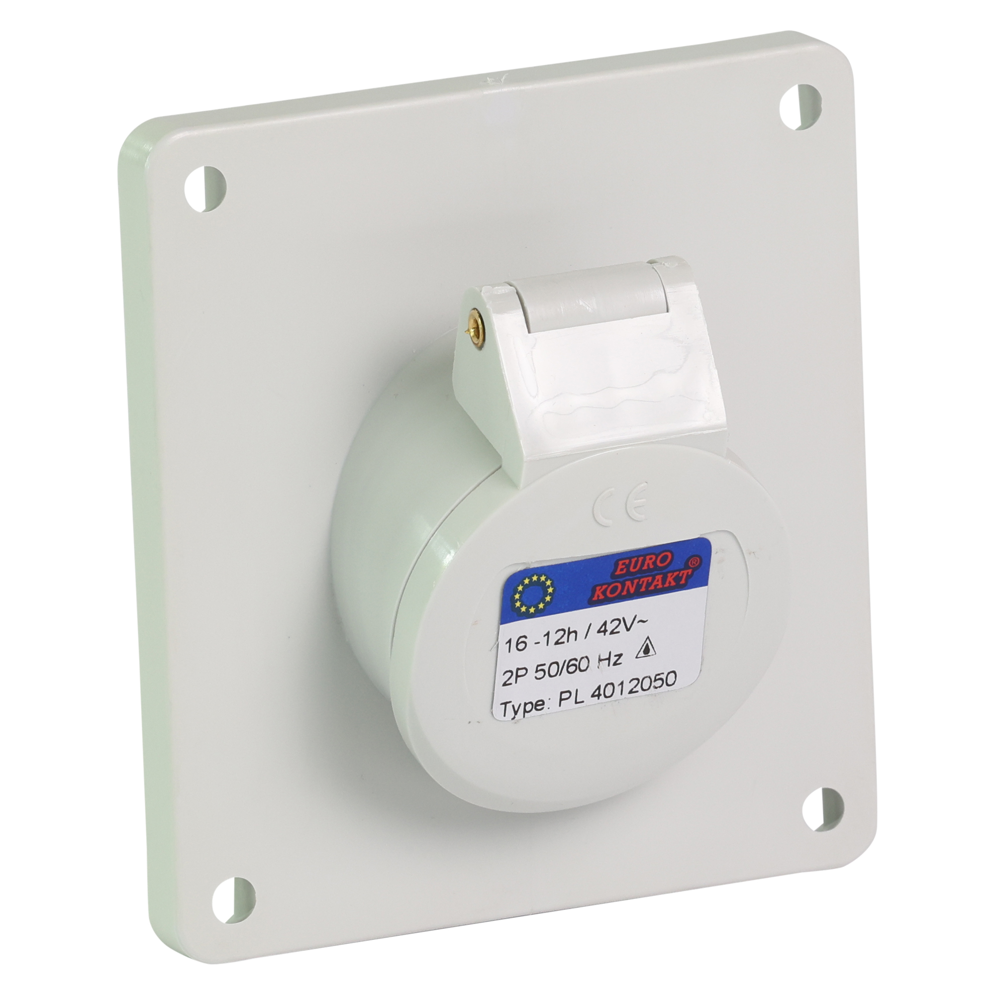Eurokontakt® Inbouwcontactdoos 2p. 16A 42V klokstand 12h IP44