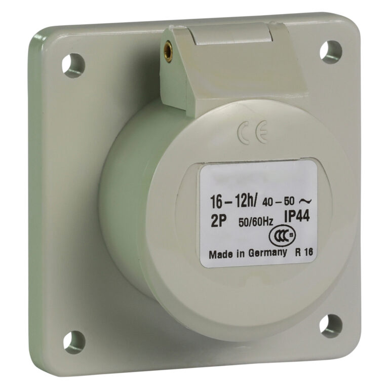 Eurokontakt® Inbouwcontactdoos 2p. 16A 42V klokstand 12h IP44