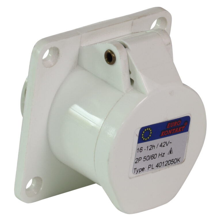 Eurokontakt® Inbouwcontactdoos 2p. 16A 42V klokstand 12h IP44 - t.b.v. Kubus