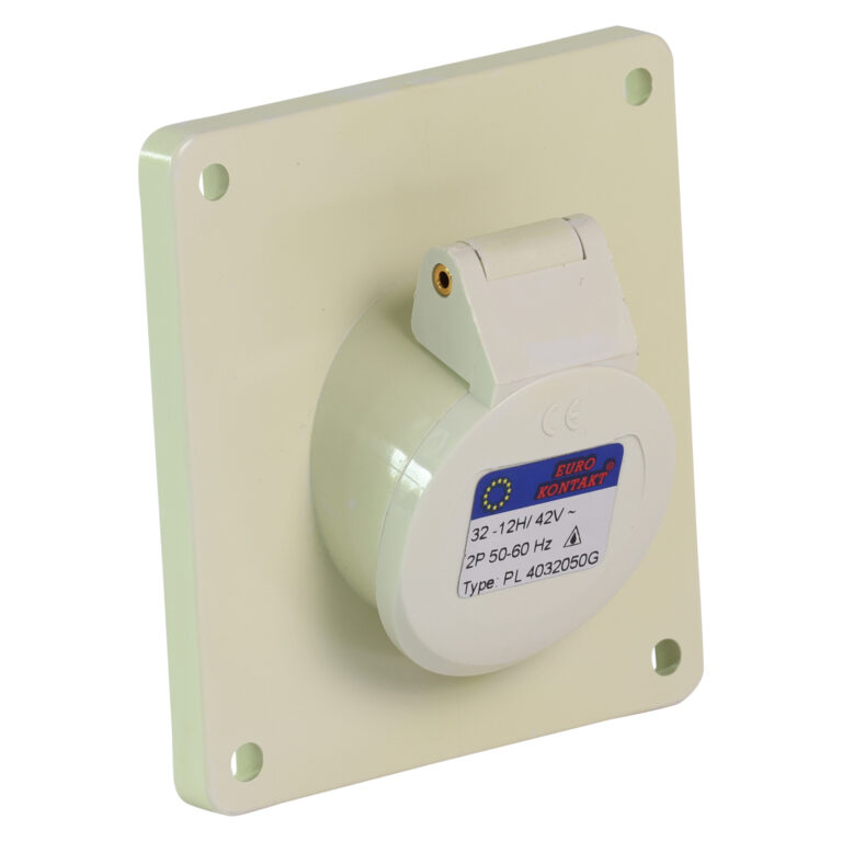 Eurokontakt® Inbouwcontactdoos 2p. 32A 42V klokstand 12h IP44