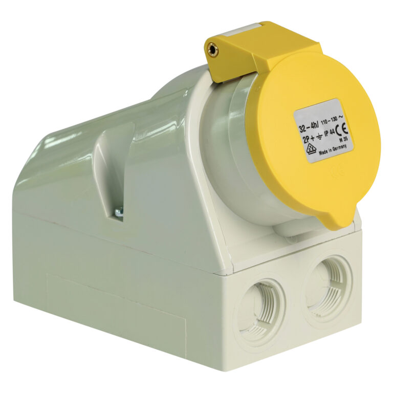 Eurokontakt® Wandcontactdoos 3p. 32A 110V klokstand 4h IP44
