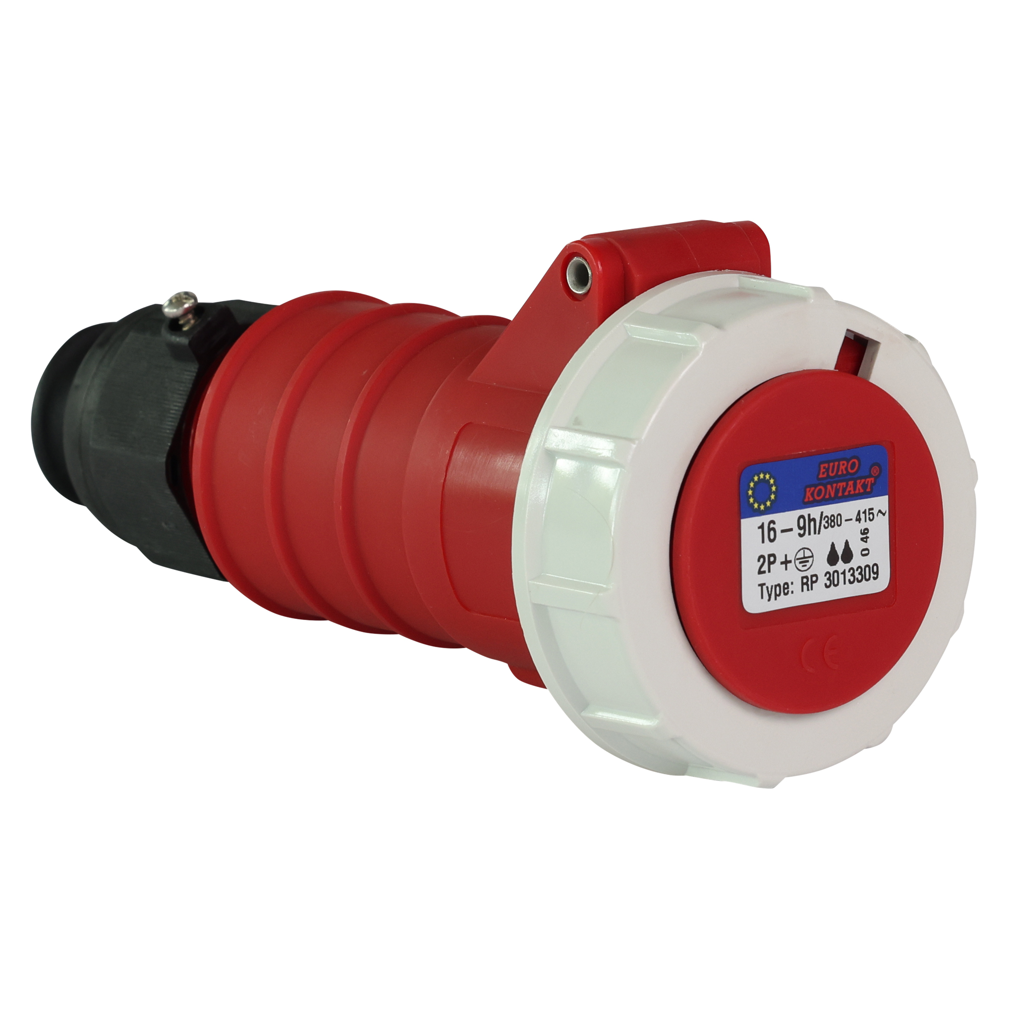 Eurokontakt® Koppelcontactstop 3p. 16A klokstand 9h IP67