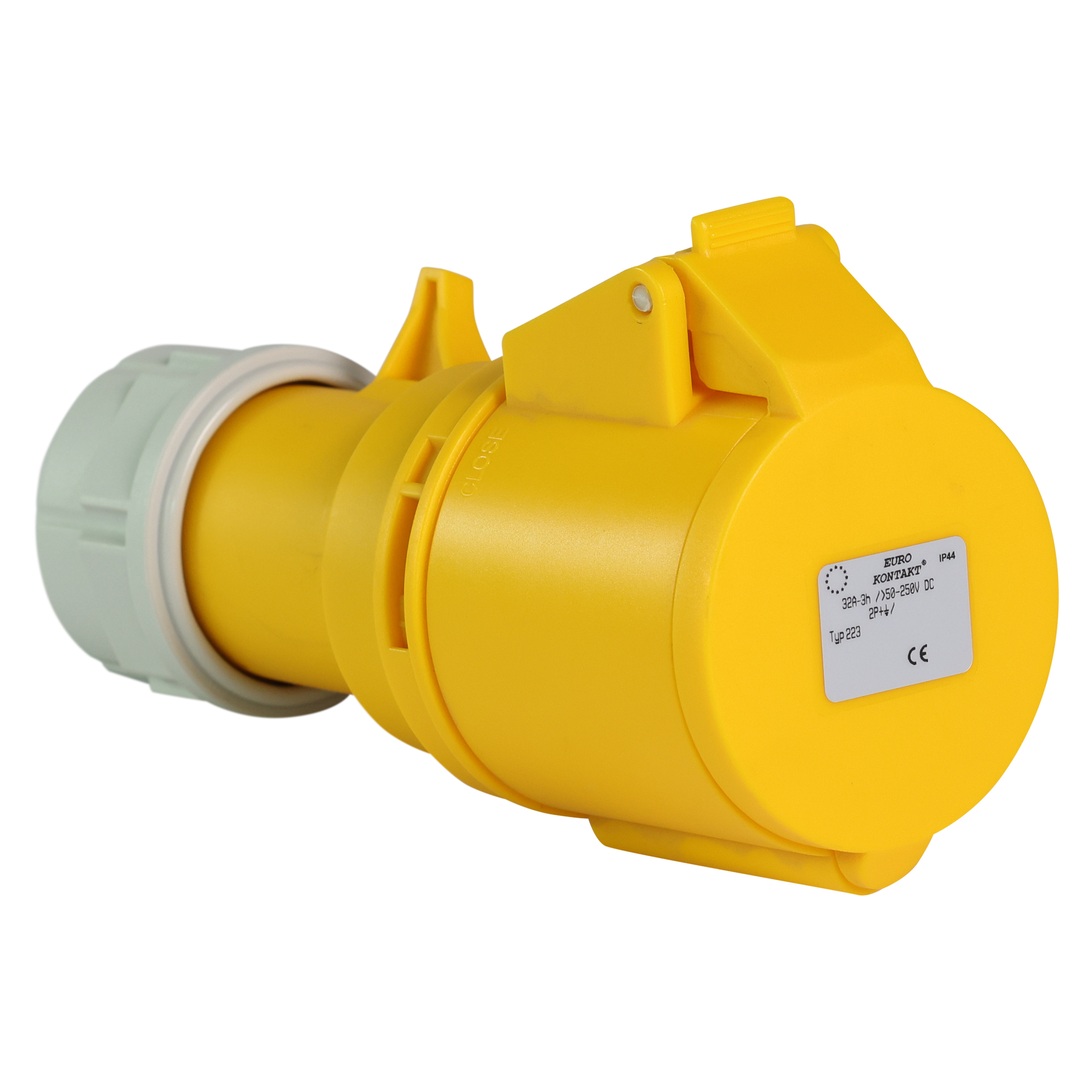 Eurokontakt® Koppelcontactstop 3p. 32A 110V klokstand 3h IP44 - geel