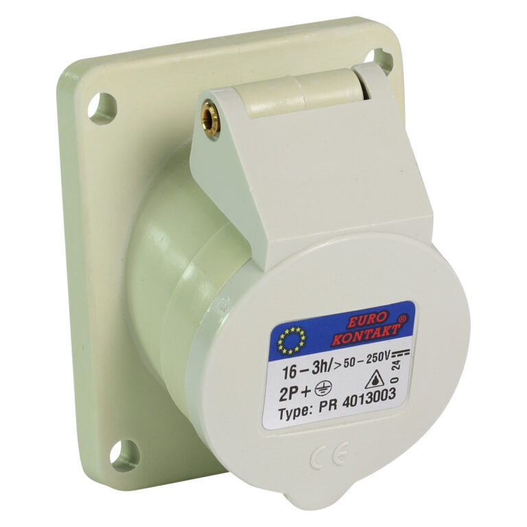 Eurokontakt® Inbouwcontactdoos 3p. 16A 110V klokstand 3h IP44