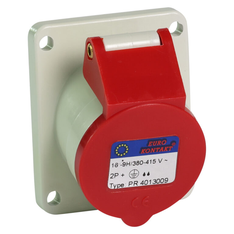 Eurokontakt® Inbouwcontactdoos 3p. 16A klokstand 9h IP44