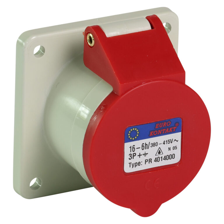 Eurokontakt® Inbouwcontactdoos 4p. 16A IP44 - Recht model