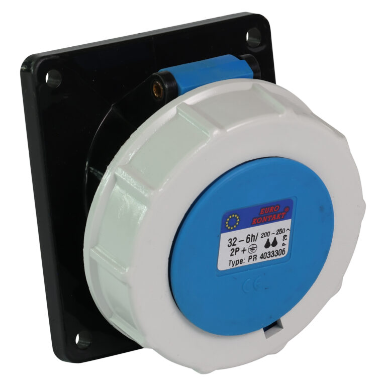 Eurokontakt® Inbouwcontactdoos 3p. 32A IP67 - Recht model