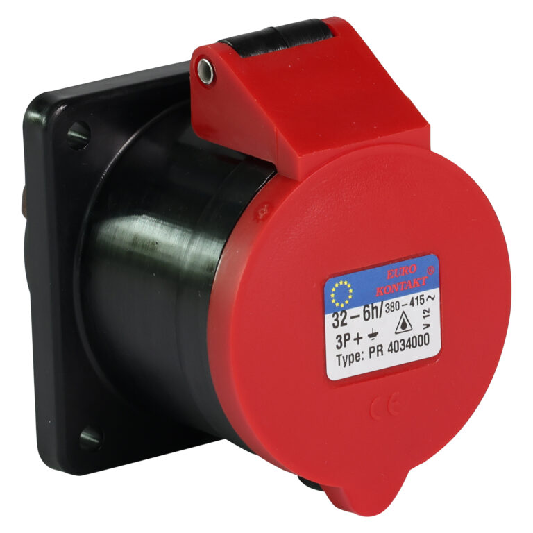 Eurokontakt® Inbouwcontactdoos 4p. 32A IP44 - Recht model