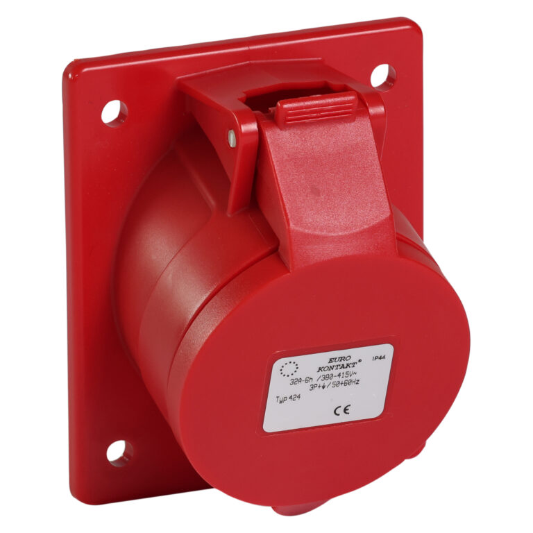 Eurokontakt® Inbouwcontactdoos 4p. 32A IP44 - flens 80x97 mm
