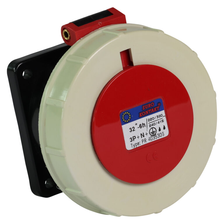 Eurokontakt® Inbouwcontactdoos 5p. 32A IP67 - Recht model