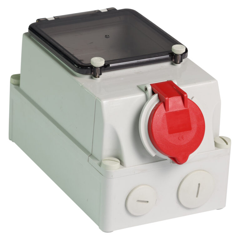 Eurokontakt® Wandcontactdoos 4p. 32A IP44 - met venster