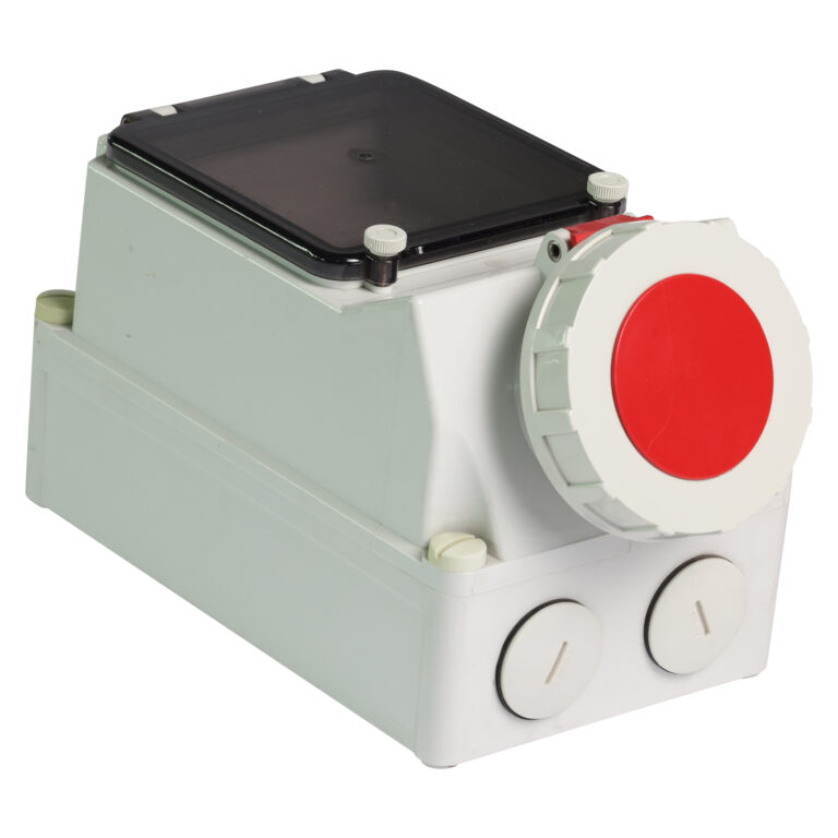 Eurokontakt® Wandcontactdoos 4p. 63A IP44 - met venster