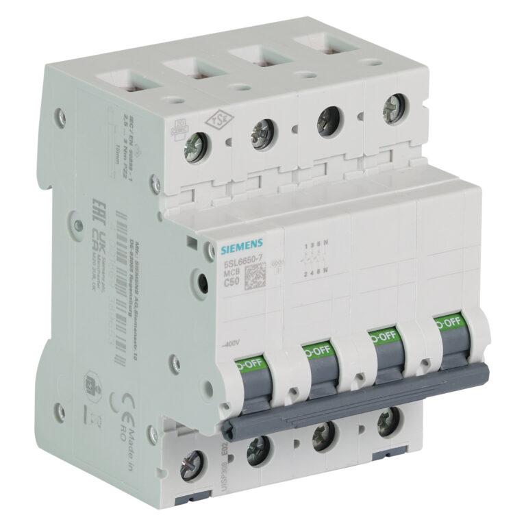 Siemens automaat 4p. (3p.+N) 50A 10kA - D-karakteristiek