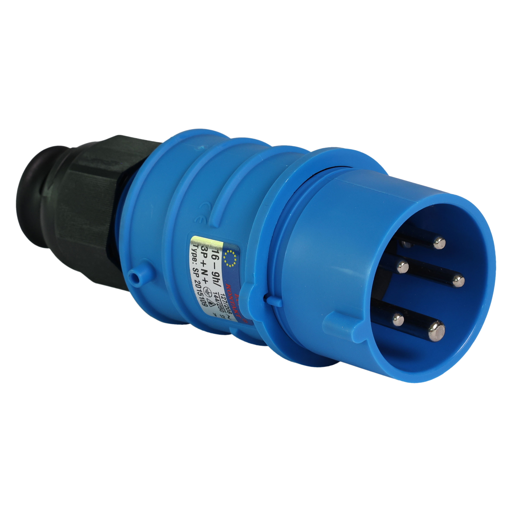 Eurokontakt® Contactstop 5p. 16A klokstand 9h IP44