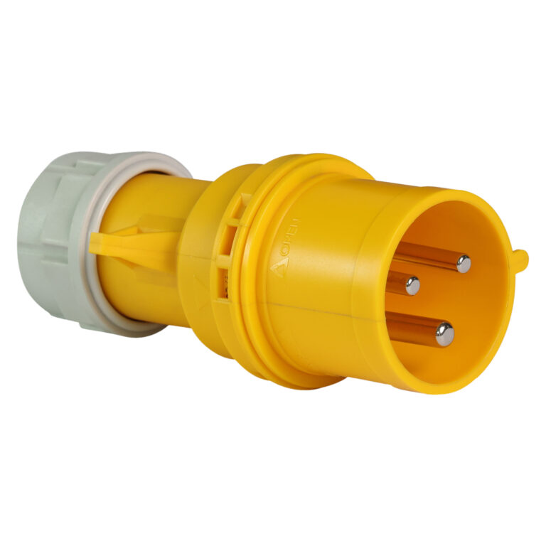 Eurokontakt® Contactstop 3p. 32A 110V klokstand 3h IP44 - geel