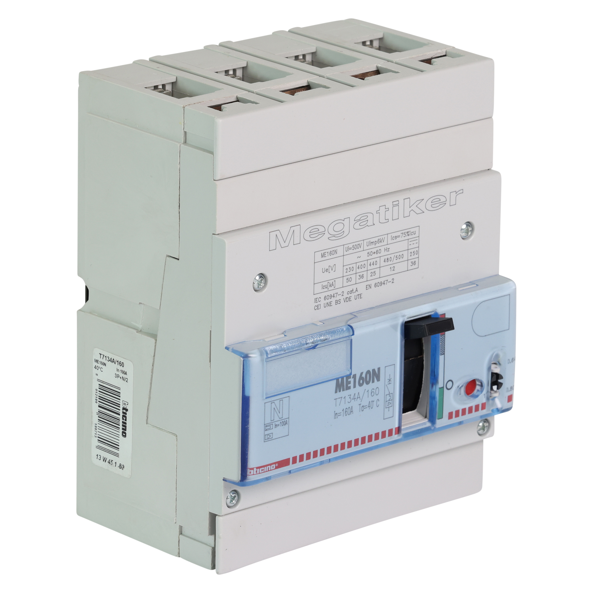 B-Ticino® Vermogensautomaat 4p. 160A 35kA type ME 160